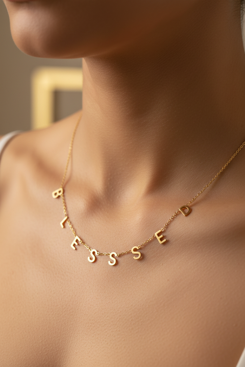 BLESSED necklace gold plated